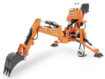 Universal backhoe with bucket for agricultural tractors